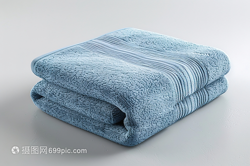 藍(lán)色毛巾與化妝品 清潔與美的完美搭配
